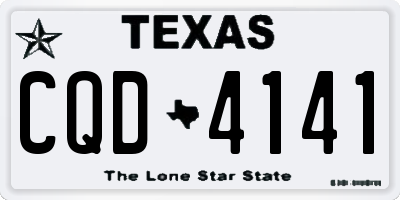 TX license plate CQD4141
