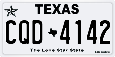 TX license plate CQD4142