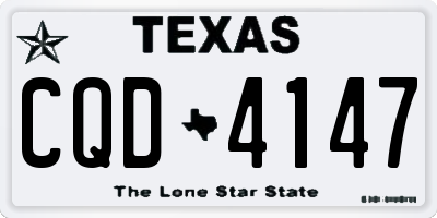 TX license plate CQD4147