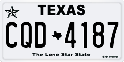 TX license plate CQD4187