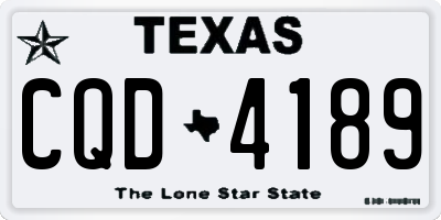 TX license plate CQD4189