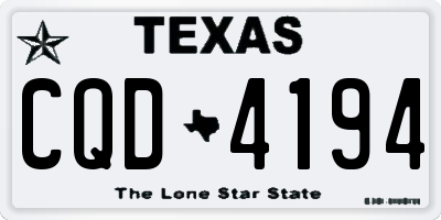 TX license plate CQD4194
