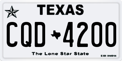 TX license plate CQD4200