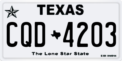 TX license plate CQD4203