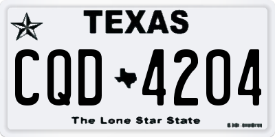 TX license plate CQD4204