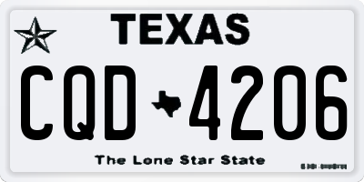 TX license plate CQD4206