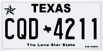 TX license plate CQD4211