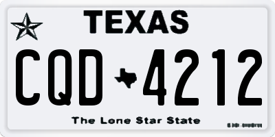 TX license plate CQD4212