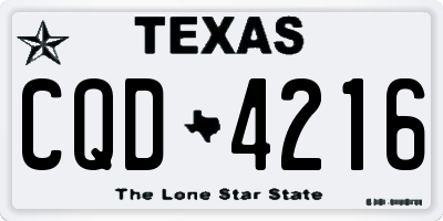 TX license plate CQD4216