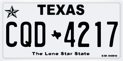 TX license plate CQD4217