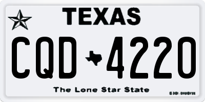 TX license plate CQD4220