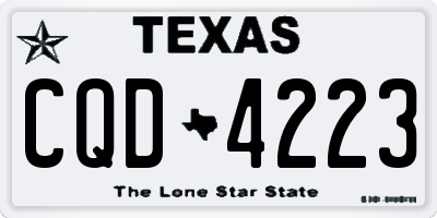 TX license plate CQD4223