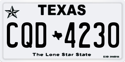 TX license plate CQD4230