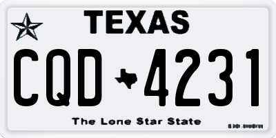 TX license plate CQD4231