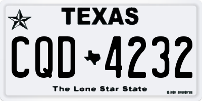 TX license plate CQD4232
