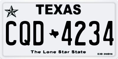 TX license plate CQD4234