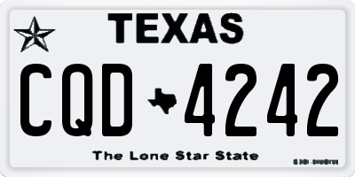TX license plate CQD4242