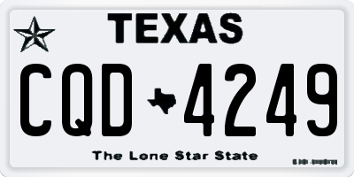 TX license plate CQD4249