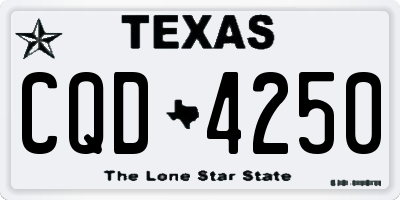 TX license plate CQD4250