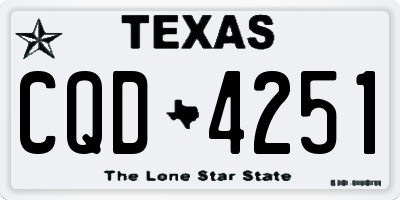 TX license plate CQD4251