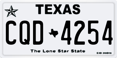 TX license plate CQD4254