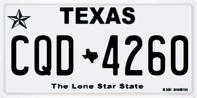 TX license plate CQD4260