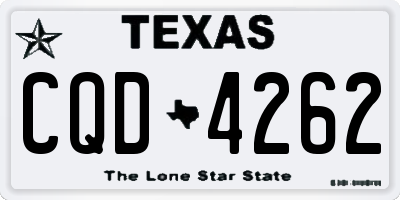 TX license plate CQD4262