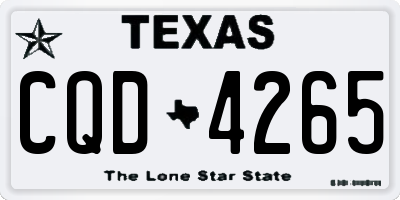 TX license plate CQD4265