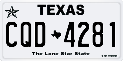 TX license plate CQD4281