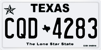 TX license plate CQD4283