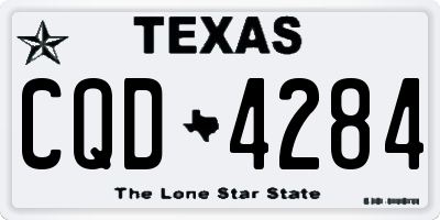 TX license plate CQD4284