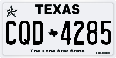 TX license plate CQD4285