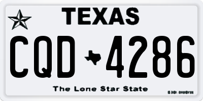 TX license plate CQD4286