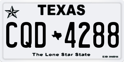TX license plate CQD4288