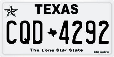 TX license plate CQD4292