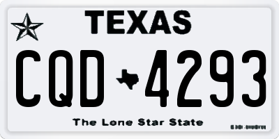 TX license plate CQD4293