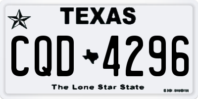TX license plate CQD4296