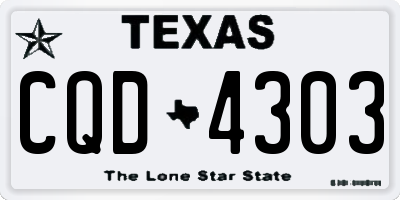 TX license plate CQD4303