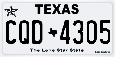TX license plate CQD4305