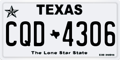 TX license plate CQD4306