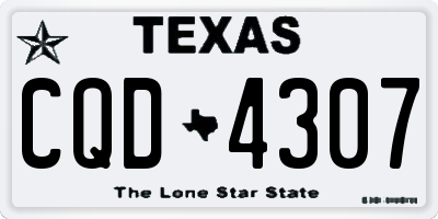 TX license plate CQD4307