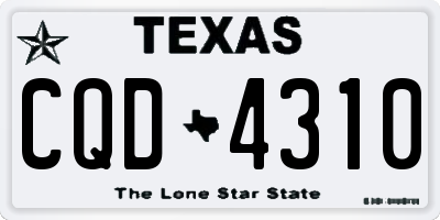 TX license plate CQD4310