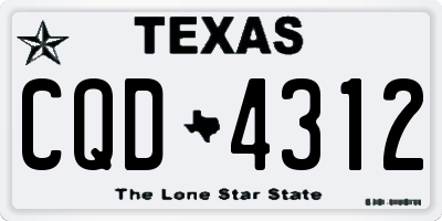 TX license plate CQD4312