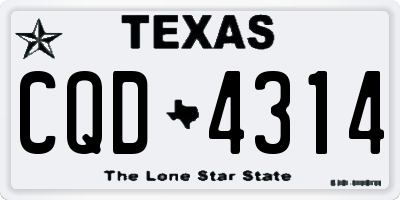 TX license plate CQD4314
