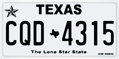 TX license plate CQD4315