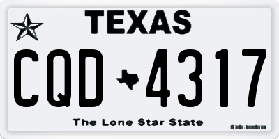 TX license plate CQD4317