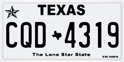 TX license plate CQD4319