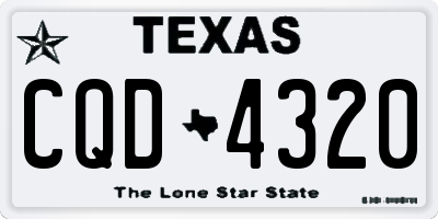 TX license plate CQD4320