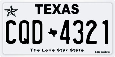 TX license plate CQD4321