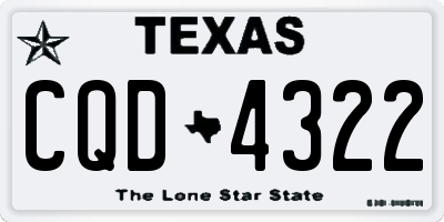 TX license plate CQD4322